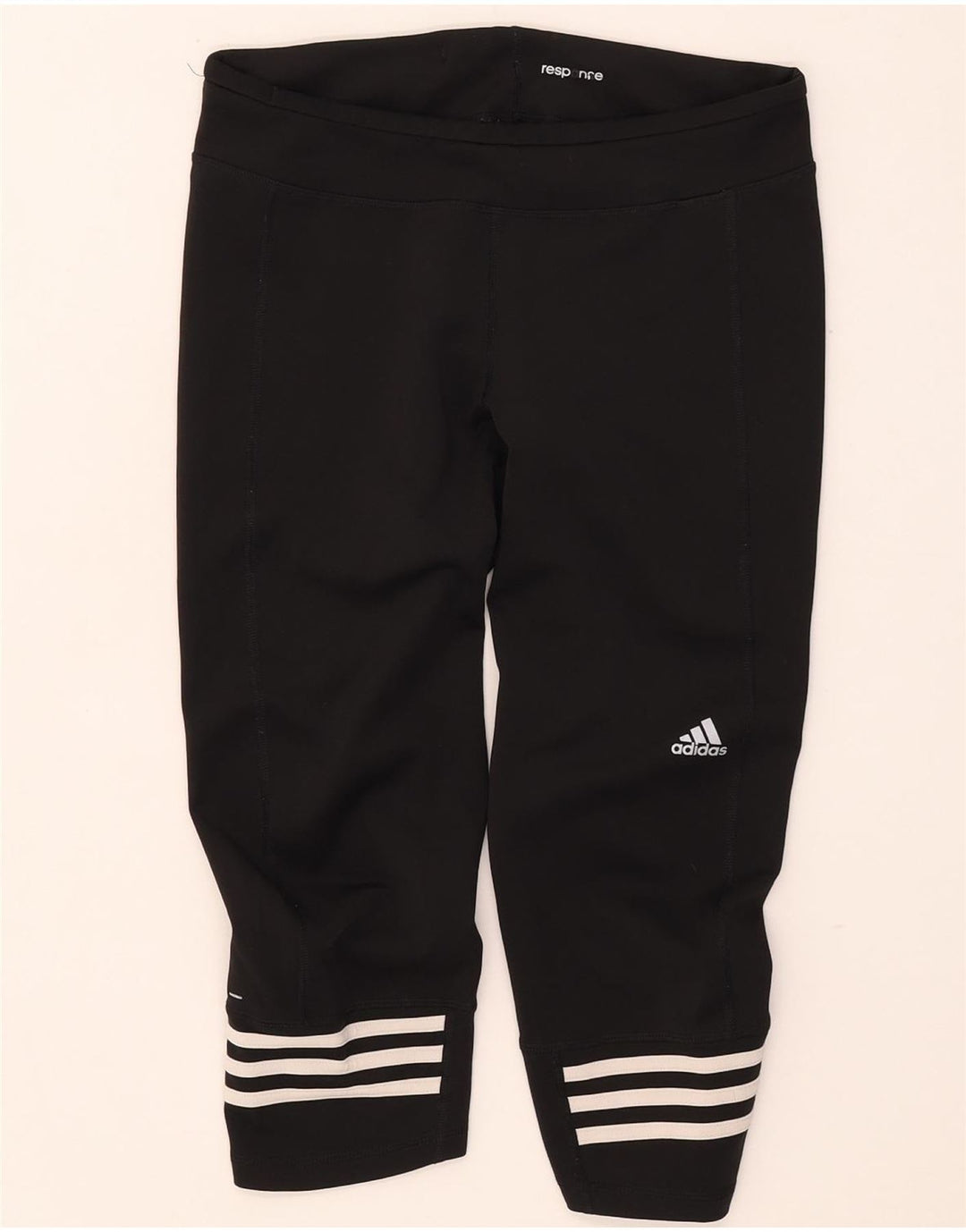 Adidas Dame Climalite Capri Leggings UK 12/14 Medium Black Polyester