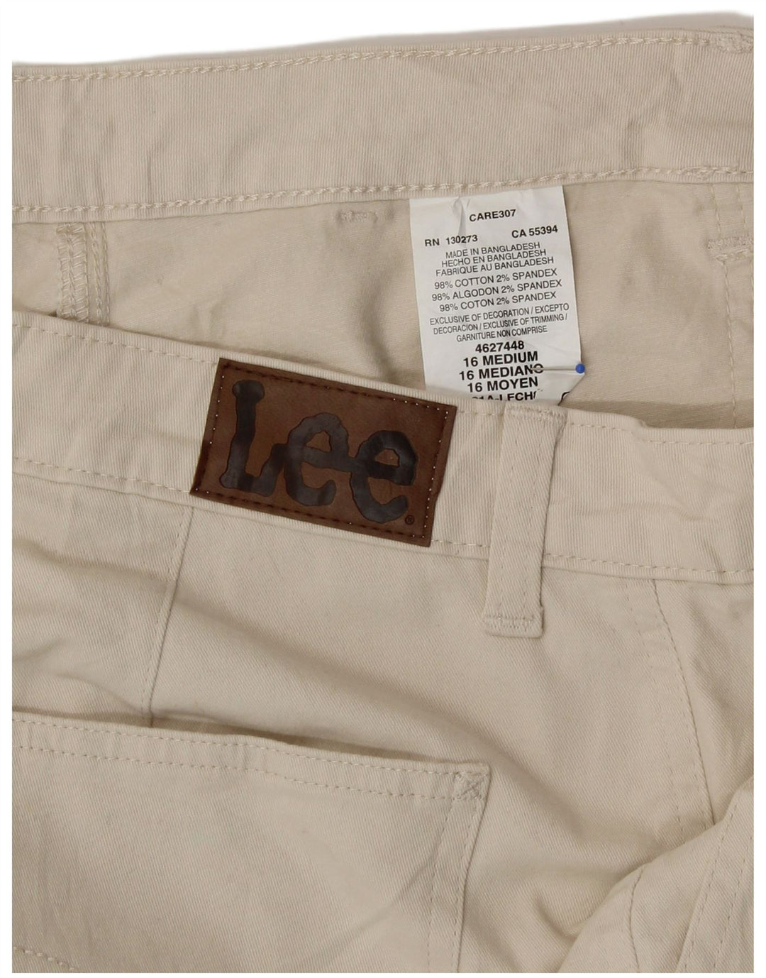 LEE Womens Chino Shorts US 16 XL W36 Beige Cotton