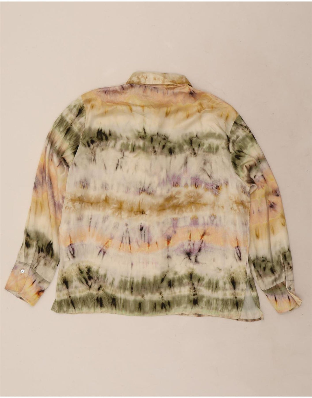 Zara skjortebluse til kvinder UK 16 Large Multicolor Tie Dye Polyester