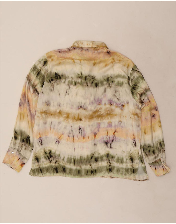 Zara skjortebluse til kvinder UK 16 Large Multicolor Tie Dye Polyester