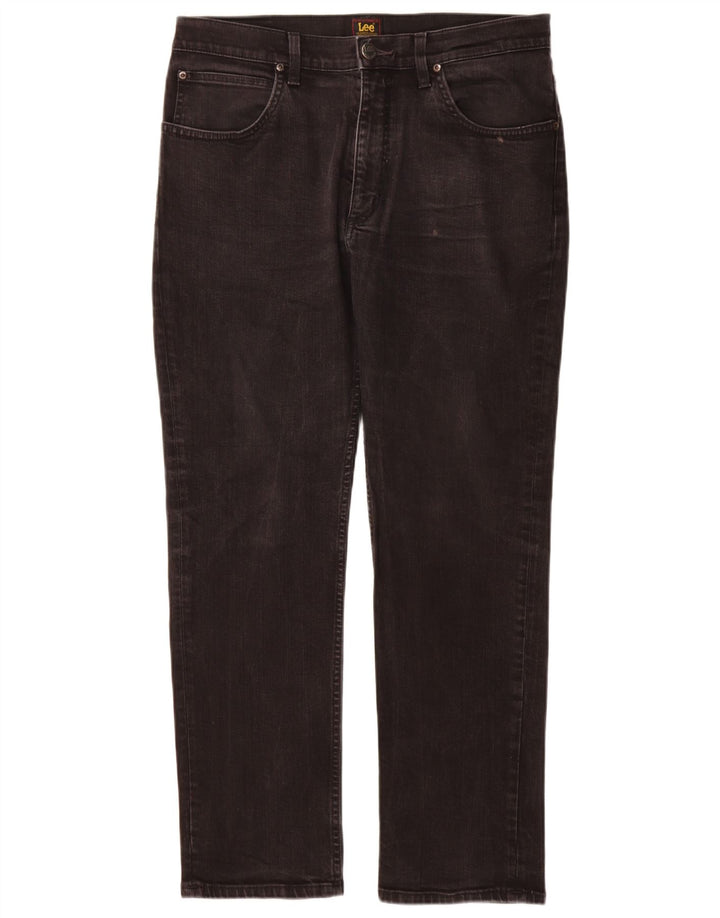 Lee Mens Brooklyn Straight Jeans W34 L30 Sort Bomuld
