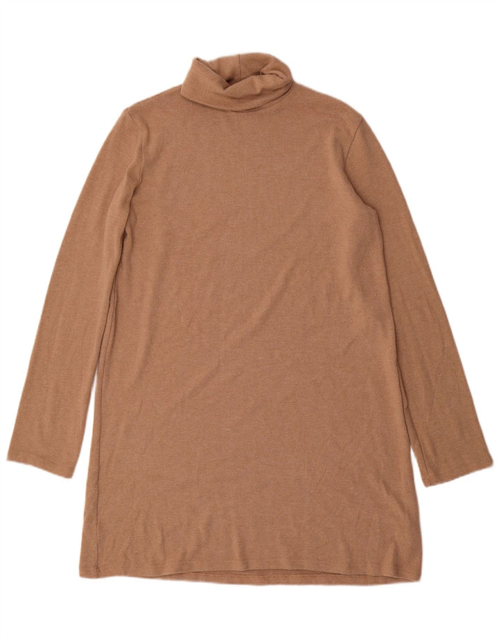 Zara Dame Jumper Dress UK 14 Medium Brun Polyester