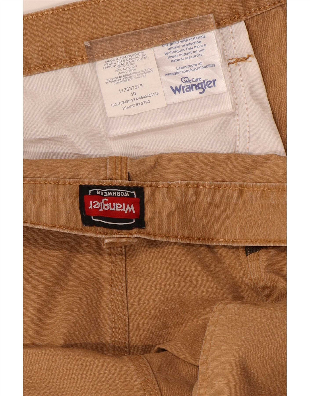Wrangler Herre Cargo Shorts W40 XL Beige Bomuld
