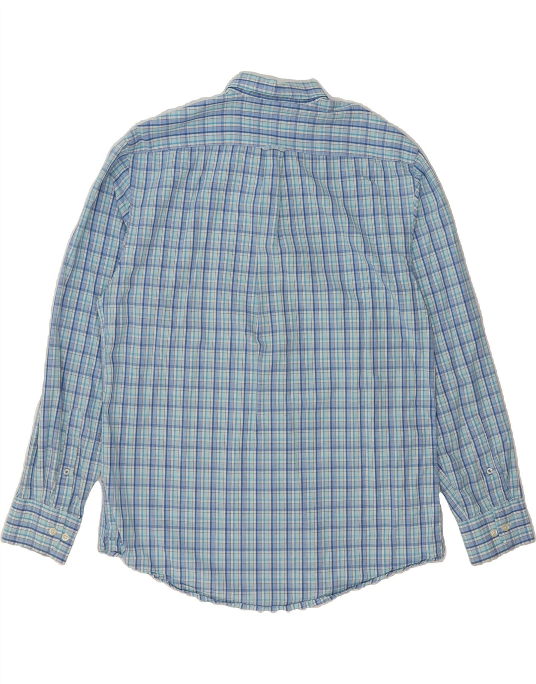 IZOD Mens Shirt Medium Blue Check Cotton Vintage Izod and Second-Hand Izod from Messina Hembry 