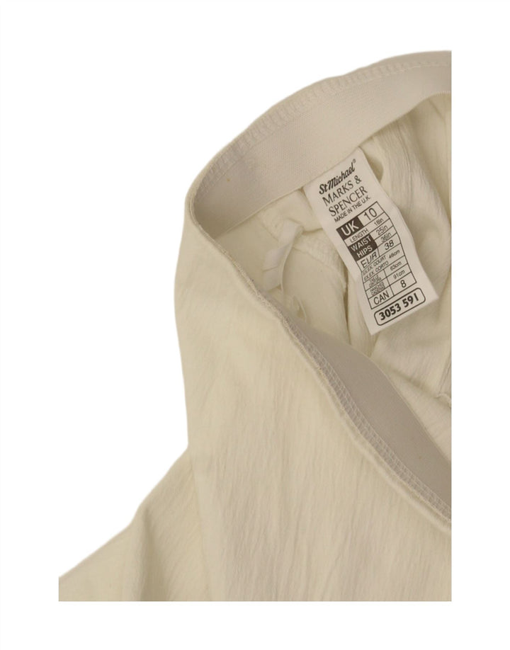 Marks & Spencer Dame Mini Pencil Skirt UK 10 Small W25 White Polyester