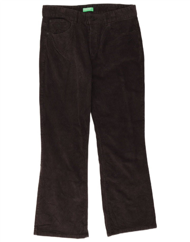 Benetton Herre Bootcut Corduroy Bukser W32 L28 Sort