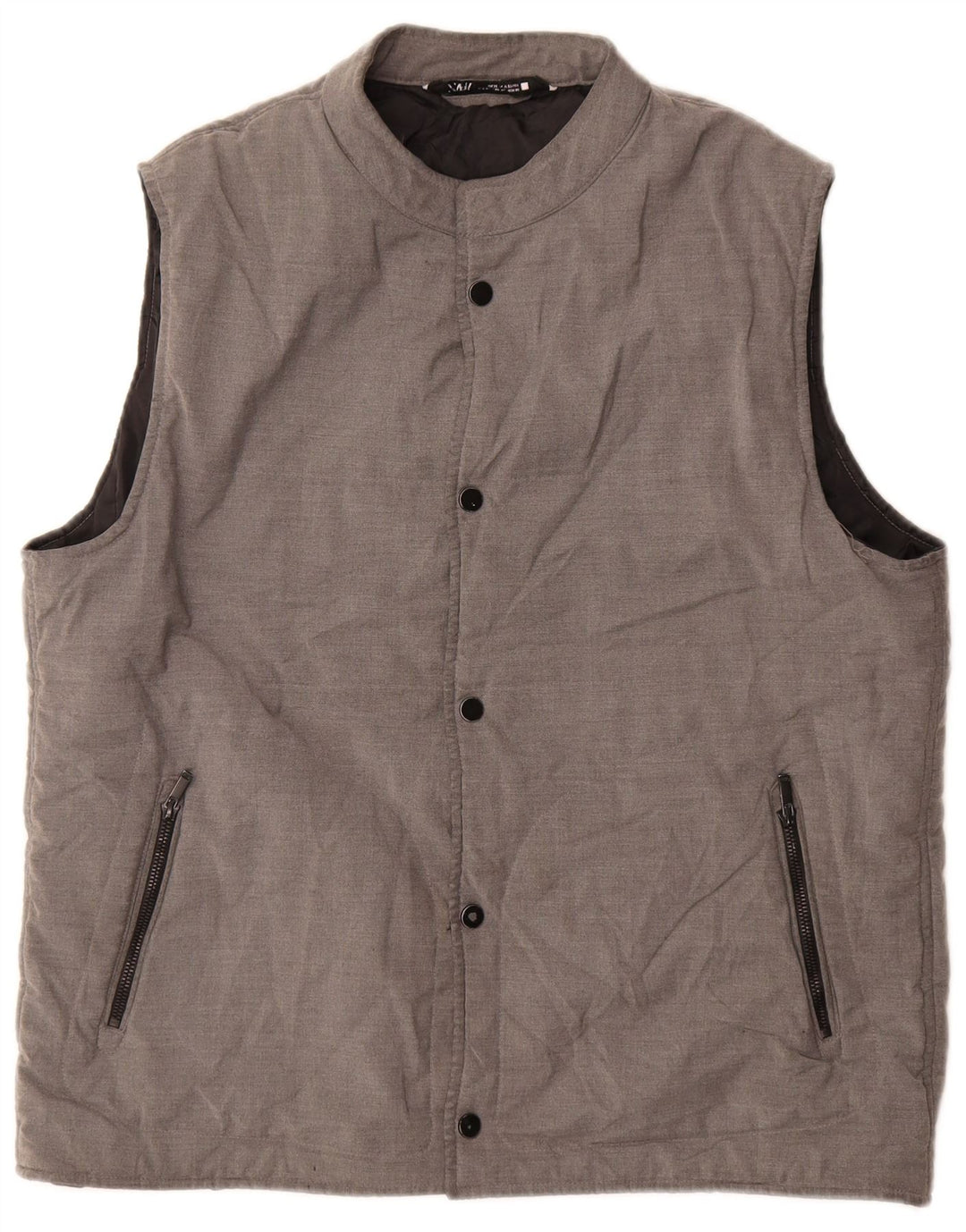 Zara Herre polstret Gilet UK 42 XL Grå Polyester