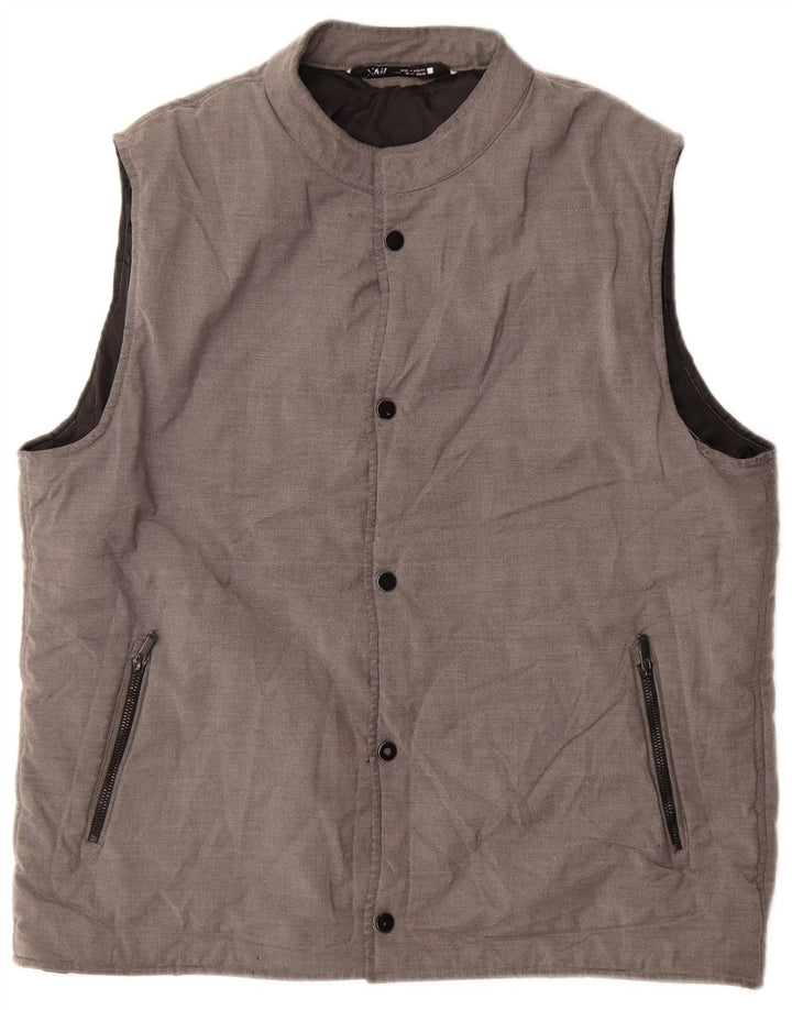 Zara Herre polstret Gilet UK 42 XL Grå Polyester
