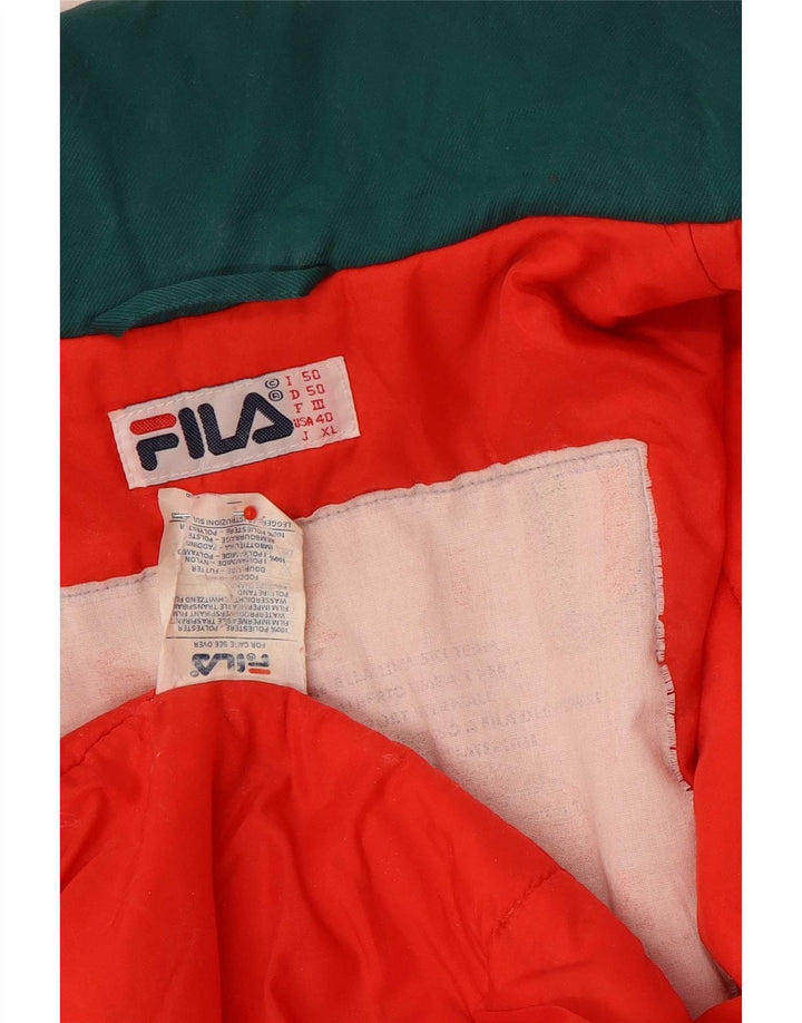 Fila Herre grafisk skijakke IT 50 Large Orange Colourblock Polyester