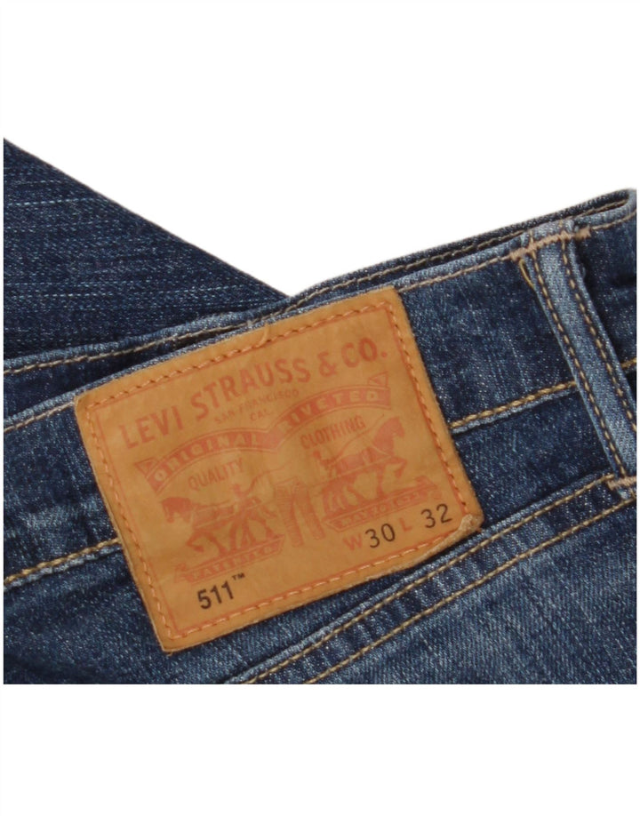 LEVI'S Dame 511 Slim Jeans W30 L32 Blå Bomuld