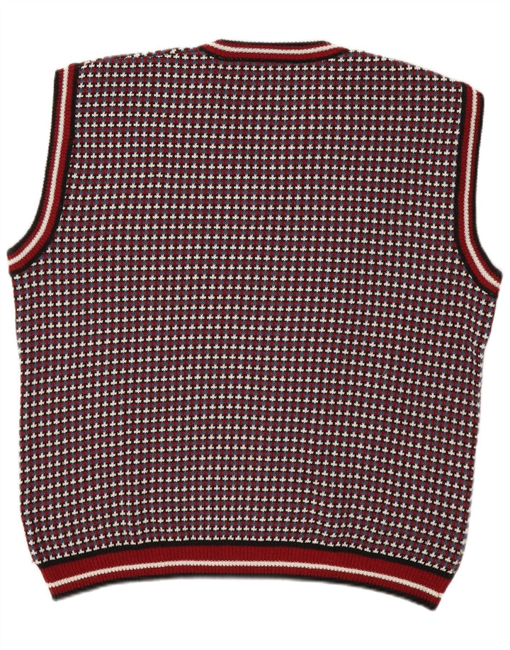 Vintage herrevest tanktop XL flerfarvet geometrisk bomuld