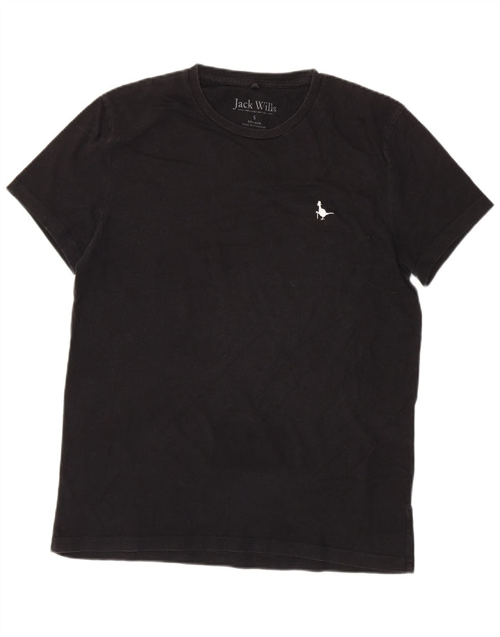 JACK WILLS Herre T-Shirt Top Lille Sort Bomuld