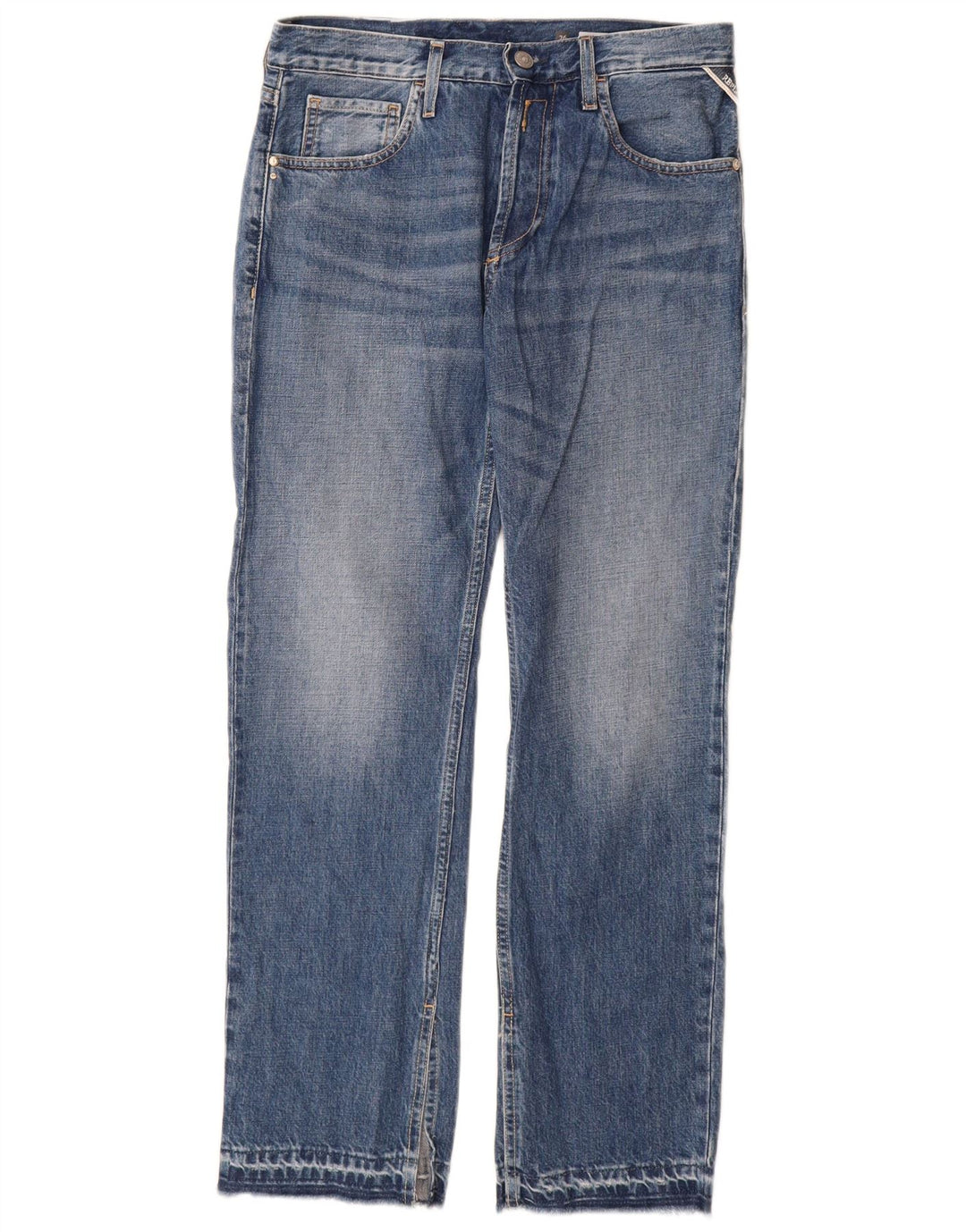 Replay Dame Straight Jeans W26 L30 Blå Bomuld
