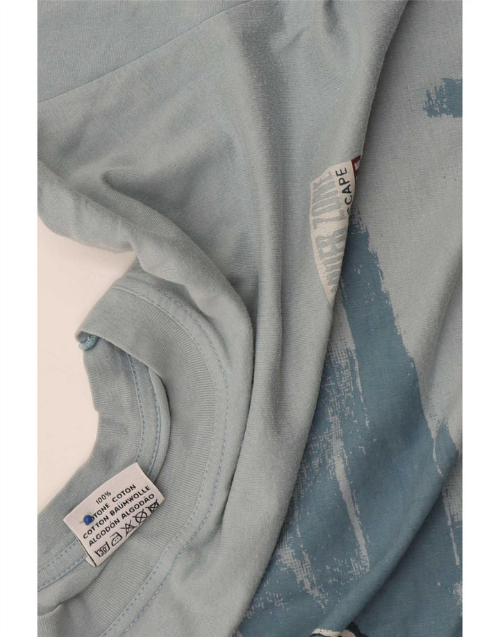 Diadora Herre Grafisk T-Shirt Top Stor Blå Bomuld