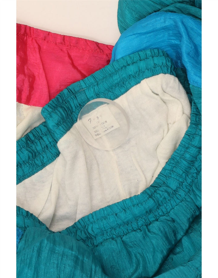 Vintage fuld træningsdragt til mænd XL Blå Colourblock Nylon