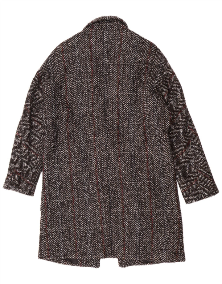 Zara Dame Overfrakke UK 14 Medium Grey Ternet Uld