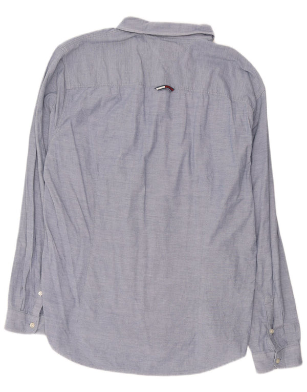 Tommy Hilfiger herre Slim Fit skjorte 2XL blå bomuld
