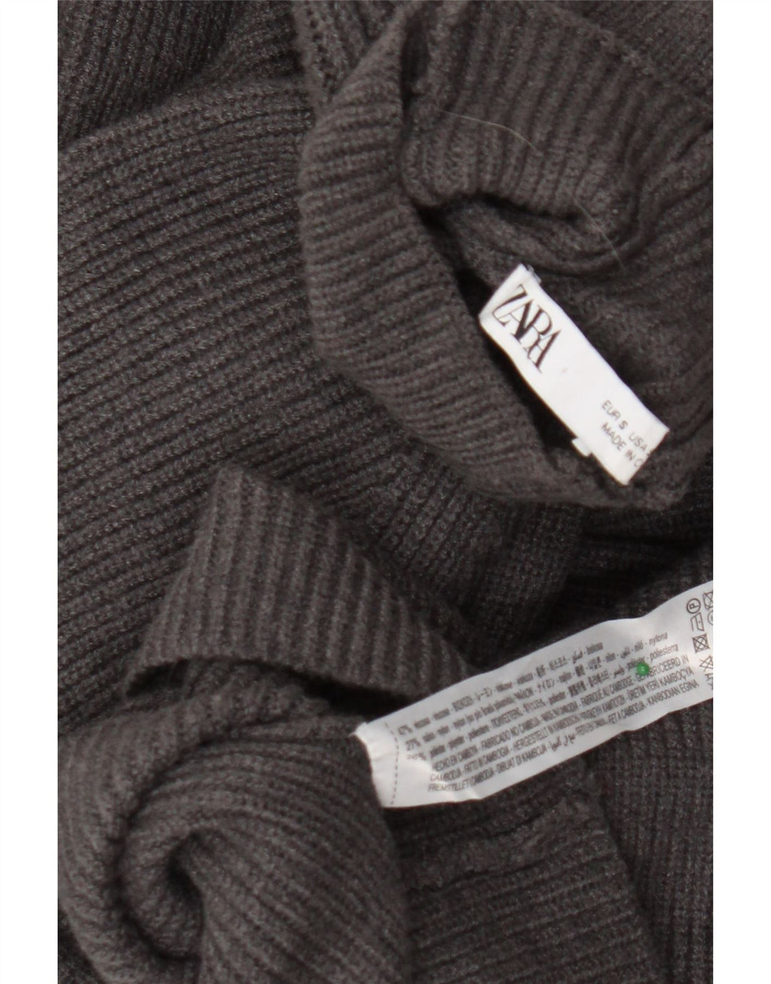 Zara Dame Jumper Dress UK 10 Small Grey Viscose