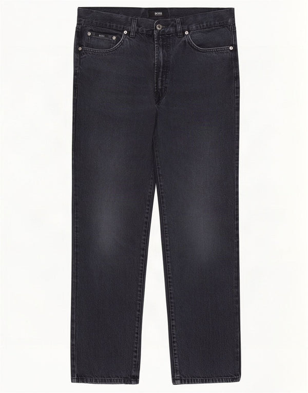Hugo Boss Herre Arkansas Straight Jeans W34 L32 Marineblå Bomuld