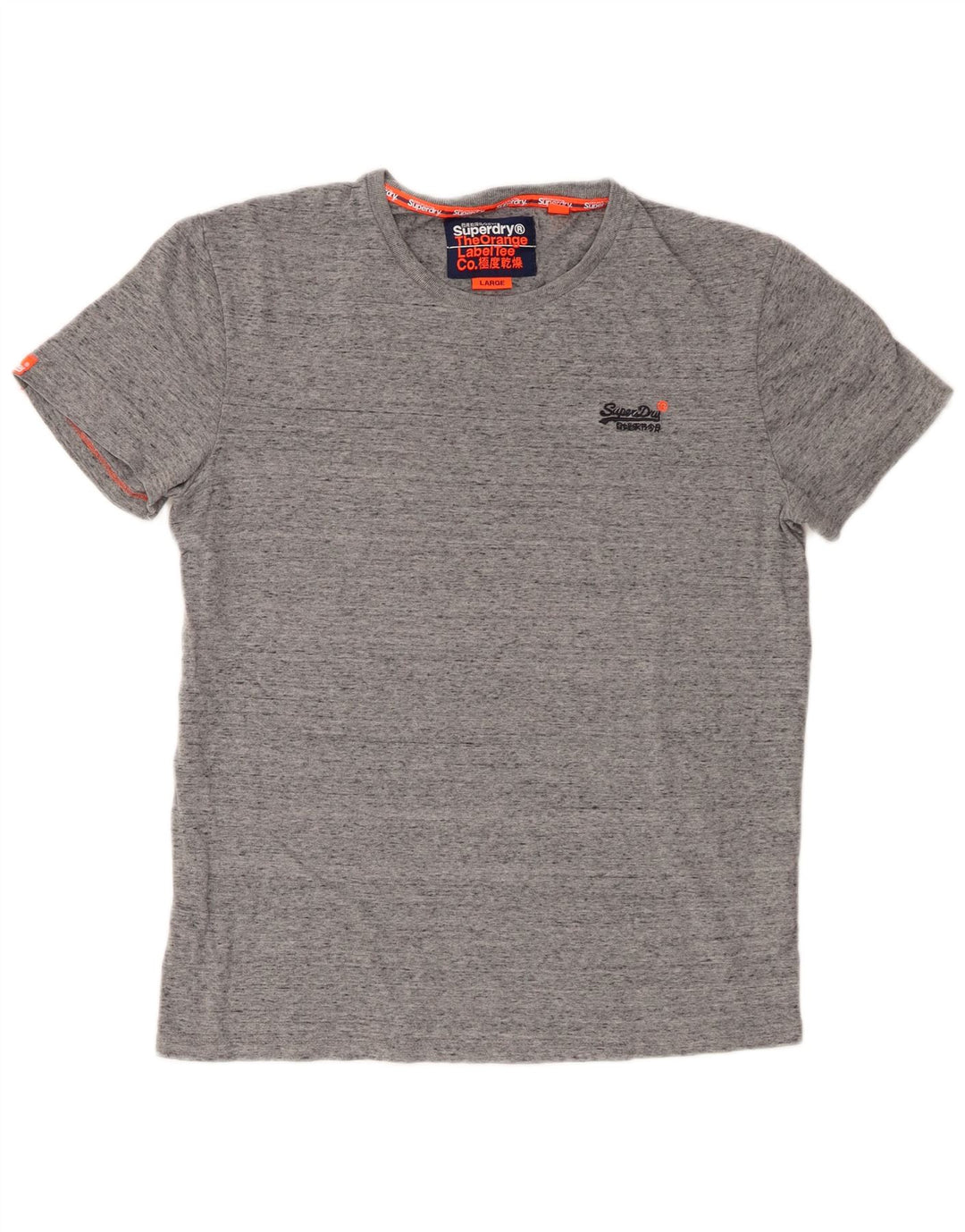 Superdry T-shirt top til mænd, stor grå flækket bomuld