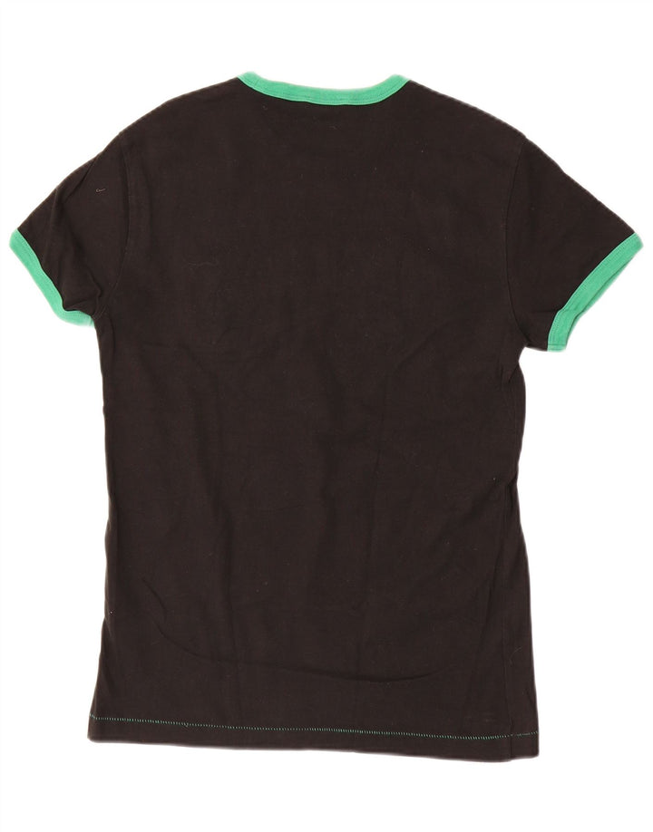 Gas Herre grafisk T-shirt top lille sort bomuld