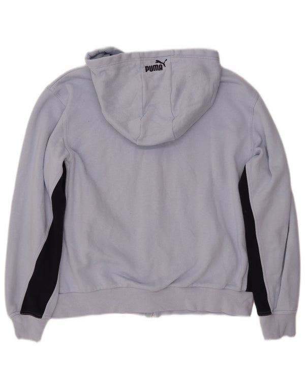 PUMA Grafisk hættetrøje til kvinder UK 14 Medium Blue Colourblock Bomuld
