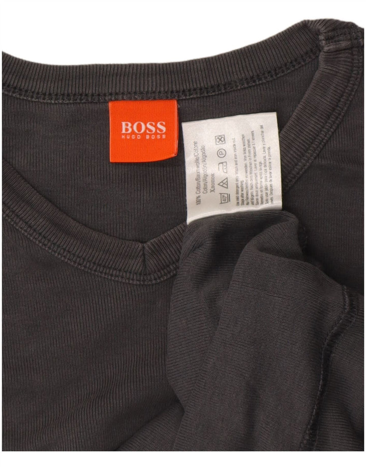 HUGO BOSS Herre T-Shirt Top XL Grå Bomuld
