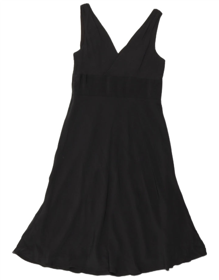 J. Crew Womens Ærmeløs A-line Kjole US 10 Large Black Silk