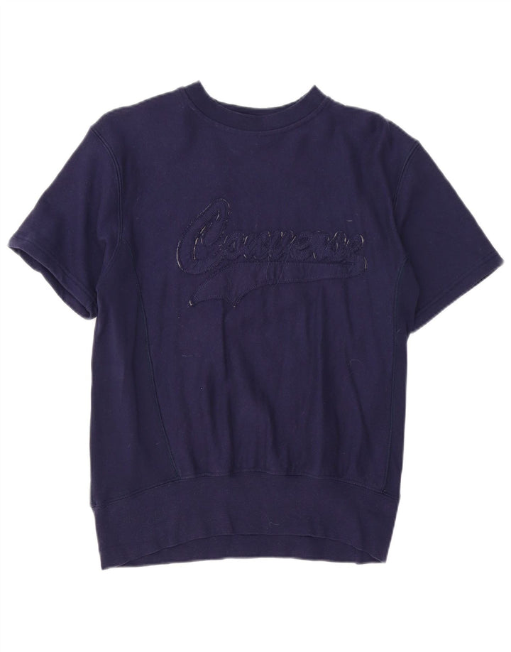 CONVERSE Dame Oversized grafisk sweatshirt Jumper UK 6 XS Navy Blue