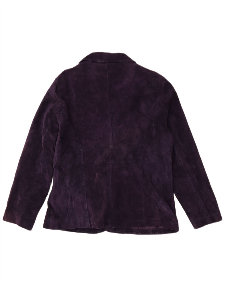 TCM Dame 3-knaps Ruskind Blazer Jacket UK 20 2XL Lilla Læder