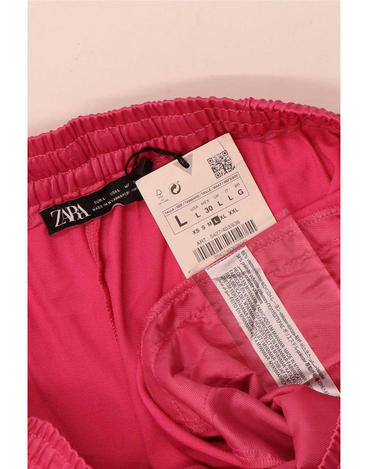 Zara sportsshorts til kvinder Large W30 Pink Viscose