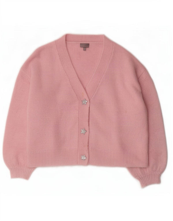 Oliver Bonas Dame Oversized Cardigan Sweater UK 10 Small Pink Acryl
