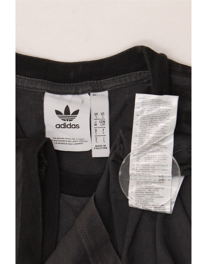 ADIDAS Herre T-Shirt Top Lille Grå Colourblock Bomuld