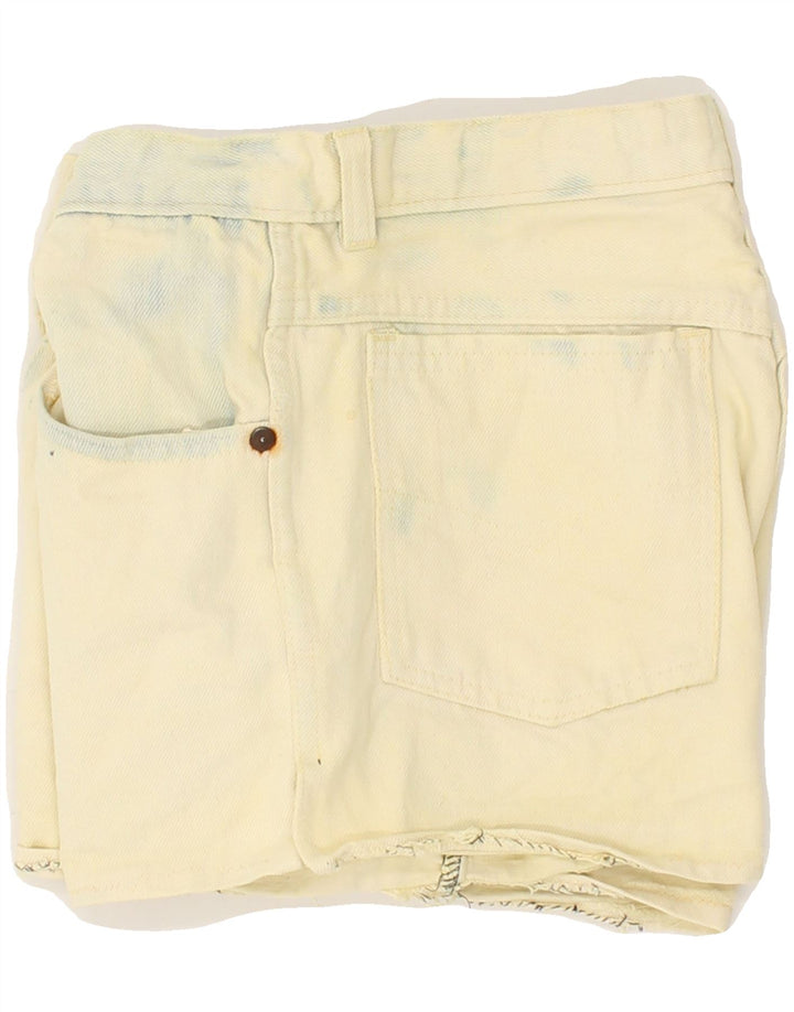 VINTAGE Womens Denim Shorts W28 Medium Yellow Tie Dye | Vintage Vintage | Thrift | Second-Hand Vintage | Used Clothing | Messina Hembry 