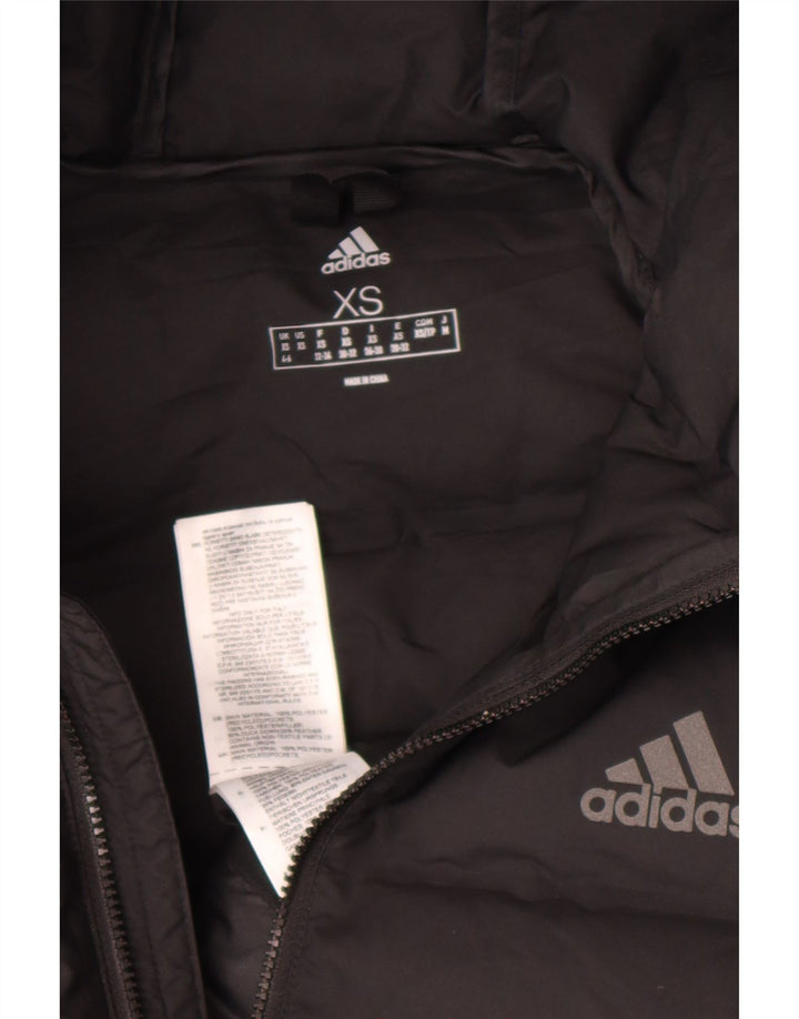 Adidas polstret hættejakke til kvinder UK 4/6 XS sort polyester