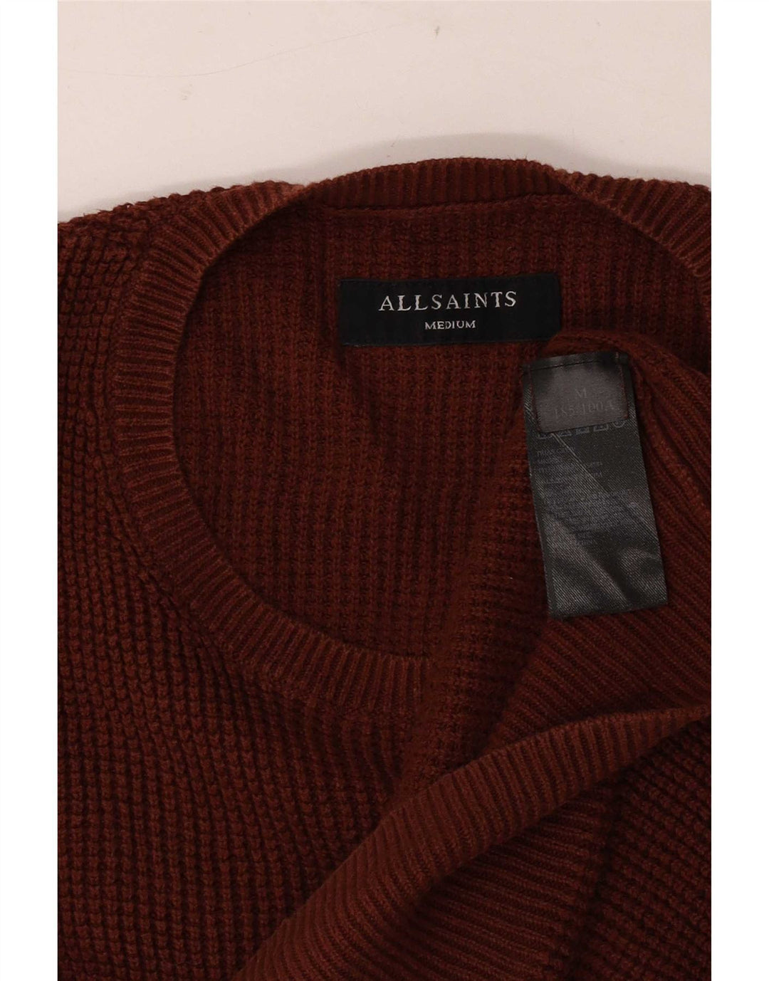 All Saints Herre Crew Neck Jumper Sweater Medium Brun Bomuld
