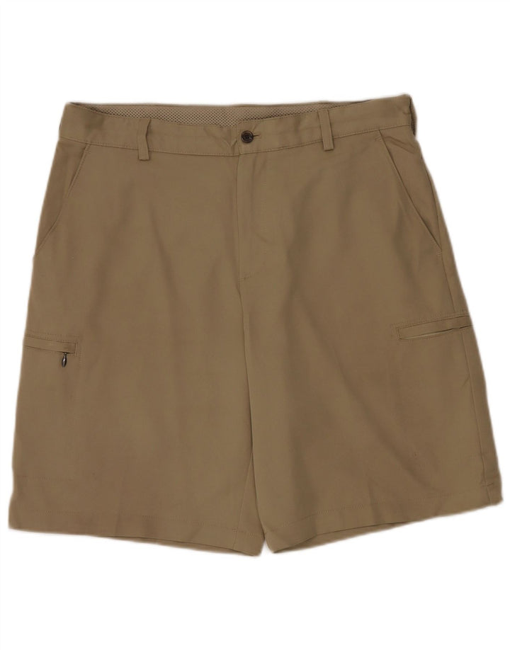 Izod Herre Classic Fit Cargo Shorts W34 Large Khaki Polyester