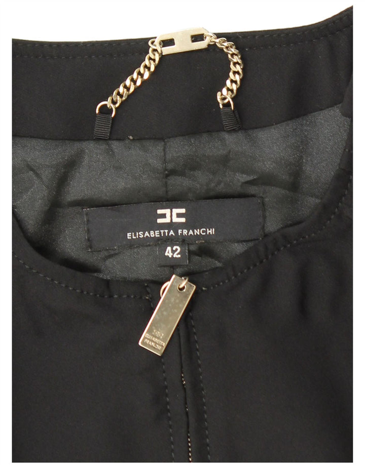 ELISABETTA FRANCHI Dame 3/4-ærmet blazerjakke IT 42 Medium Sort