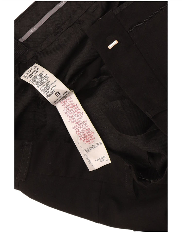 Marks & Spencer Boys Slim Suit Bukser 13-14 år W30 L30 Sort Polyester