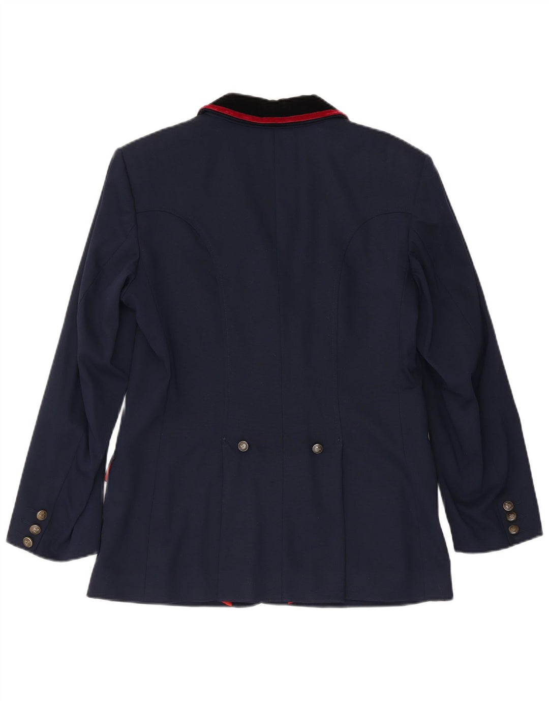 Vintage dame ridning 4-knaps blazerjakke IT 42 Medium marineblå uld