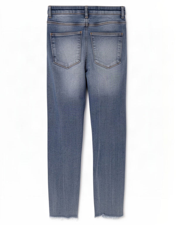 Zara Womens Crop Højtaljede skinny jeans EU 38 Small W24 L25 blå bomuld