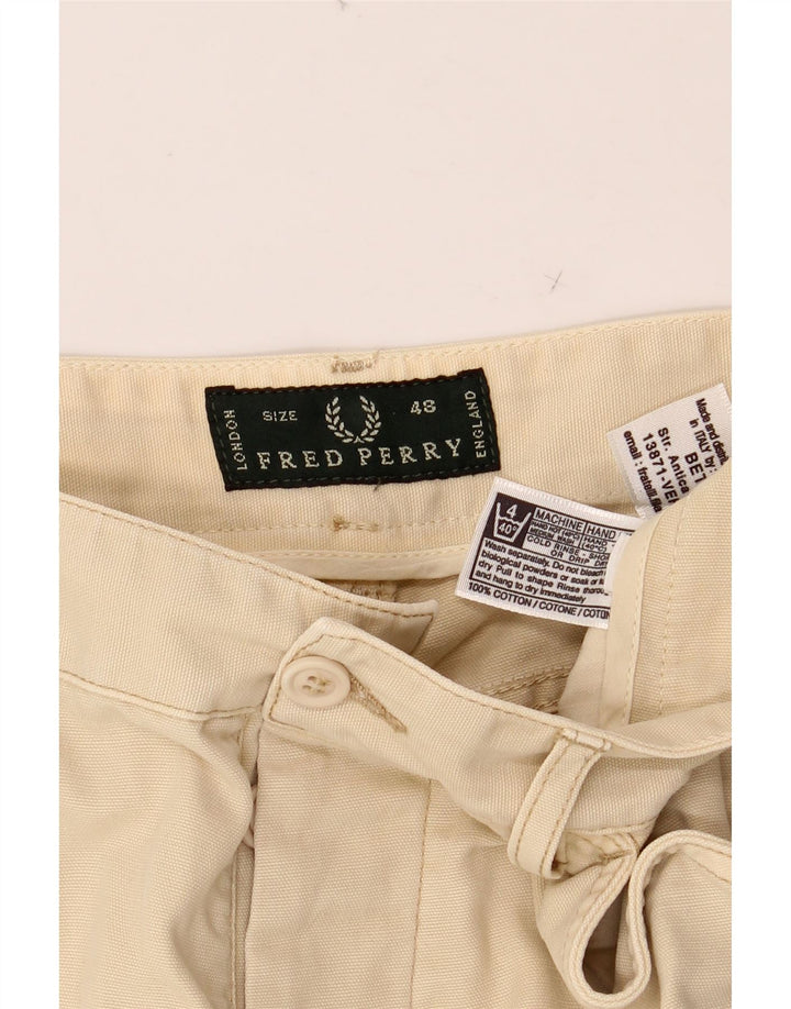 FRED PERRY Herre Casual Shorts IT 48 Medium W36 Beige Bomuld
