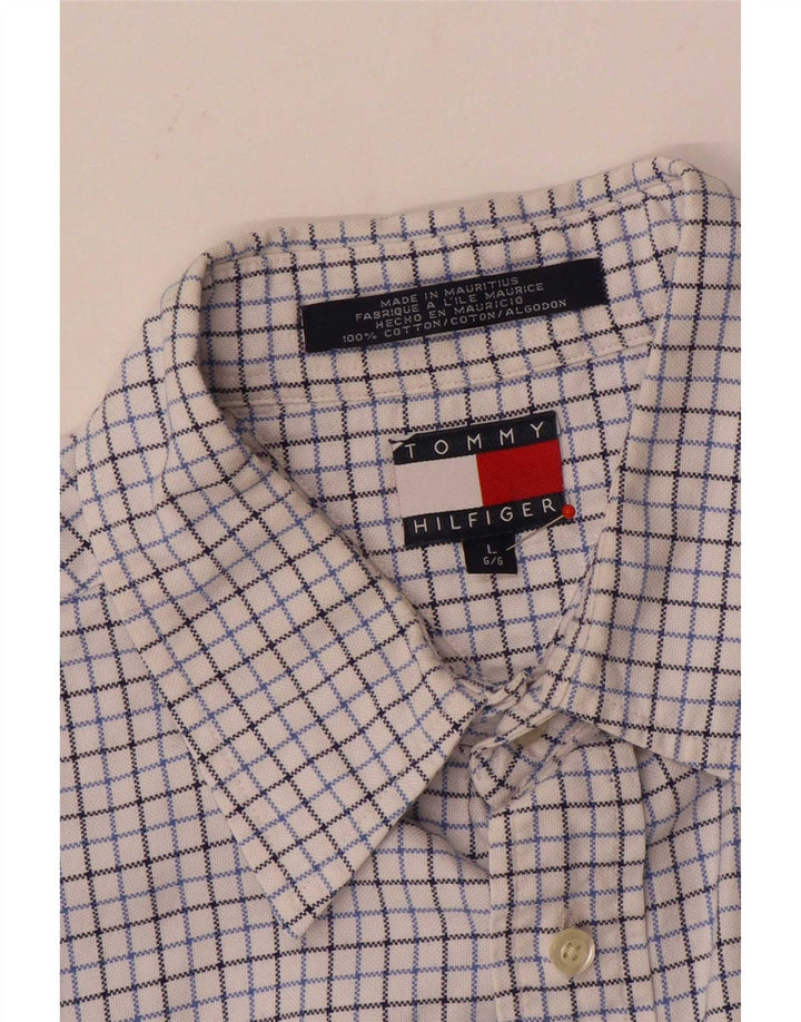 Tommy Hilfiger Herreskjorte Stor hvid ternet bomuld