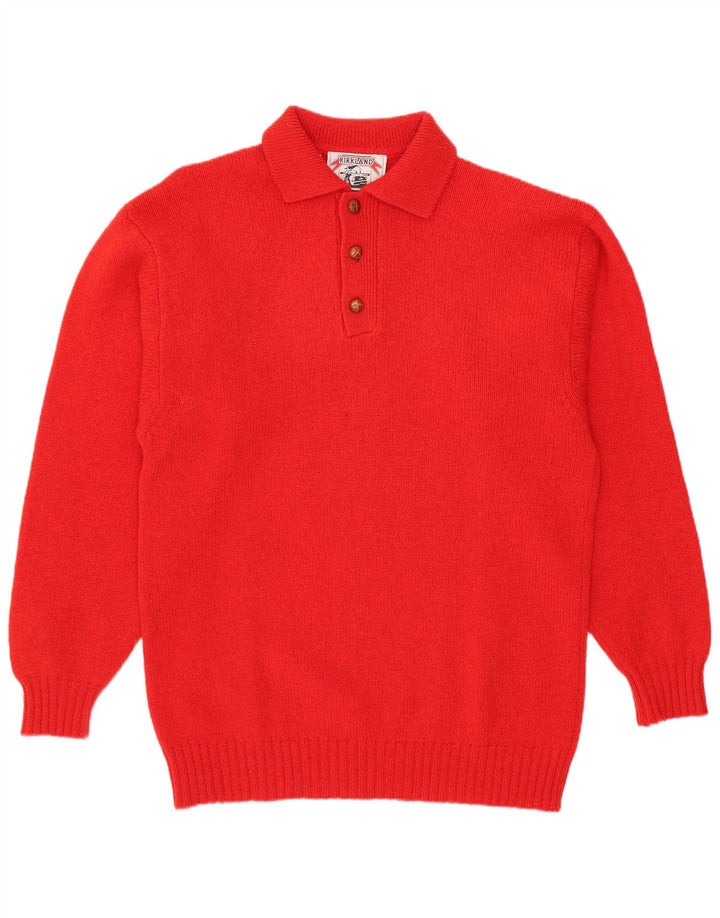 Kirkland Herre Polo Neck Jumper Sweater Medium Rød