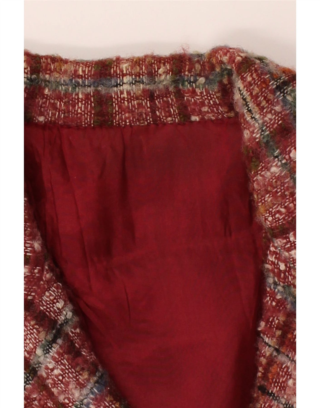 VINTAGE Womens Double Breasted Blazer Jacket UK 14 Medium Red Check Vintage Vintage and Second-Hand Vintage from Messina Hembry 