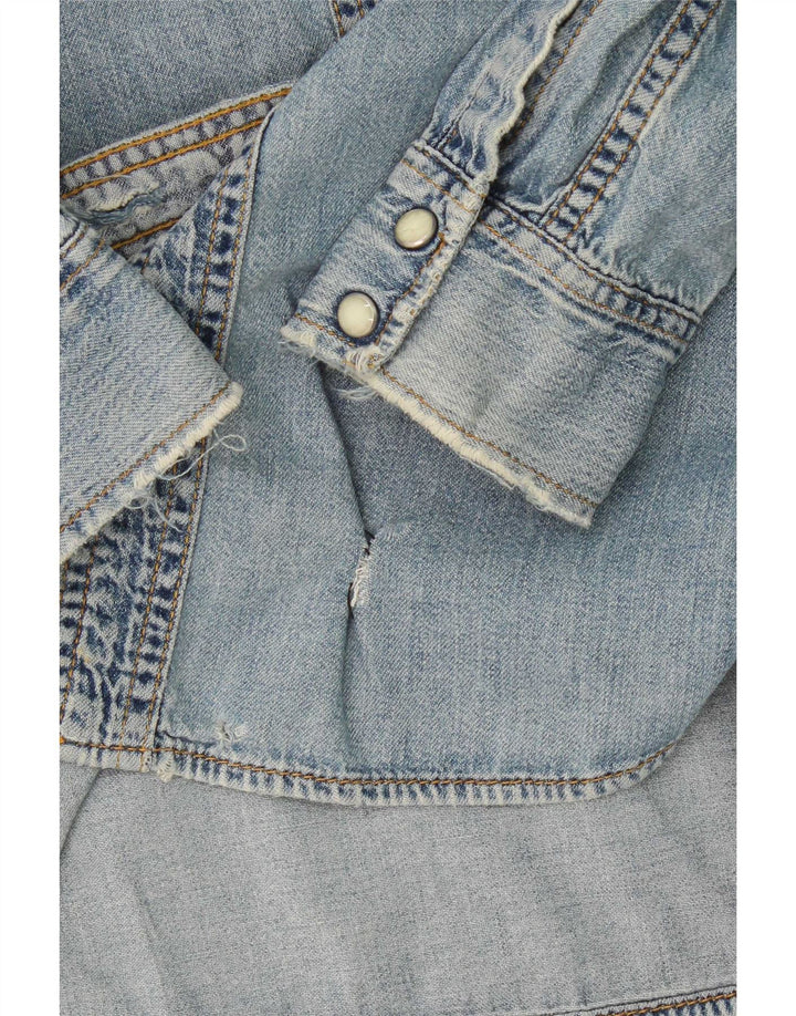 Lee Dame Denim Shirt UK 16 Large Blue Cotton
