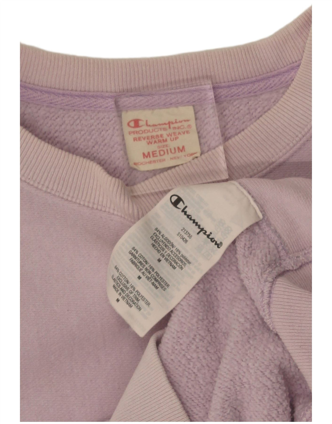 Champion Womens Oversized Sweatshirt Jumper UK 14 Medium Lilla Bomuld