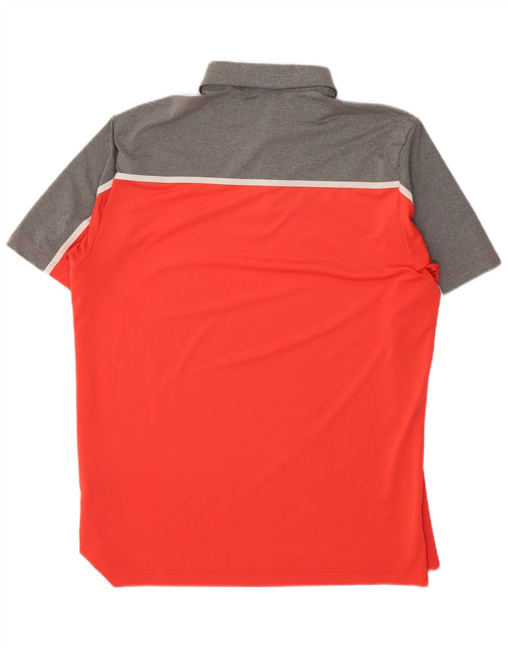 Adidas Polo Shirt til mænd Large Rød Colourblock Polyester