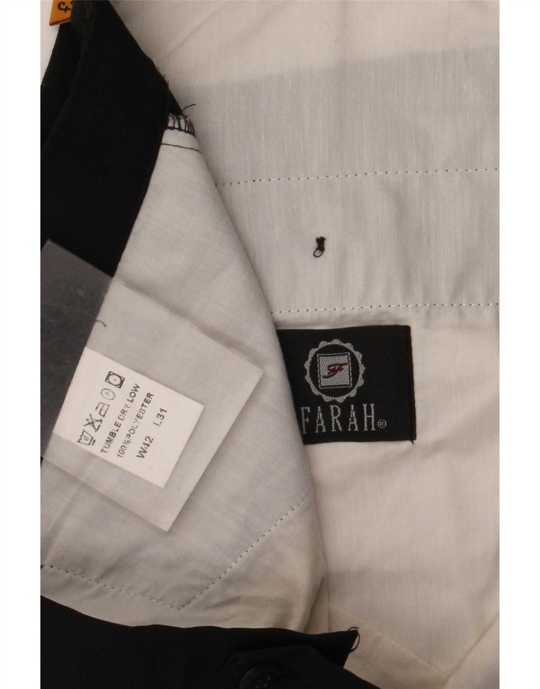 Farah Straight Casual Bukser til mænd W42 L31 Sort polyester