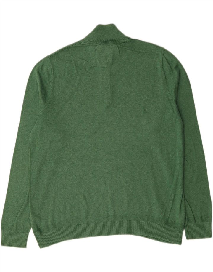 Fat Face Herre Zip Neck Jumper Sweater 2XL Grøn Bomuld